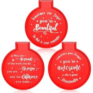 Red Inspirational Compact Mirror Set (6pcs)